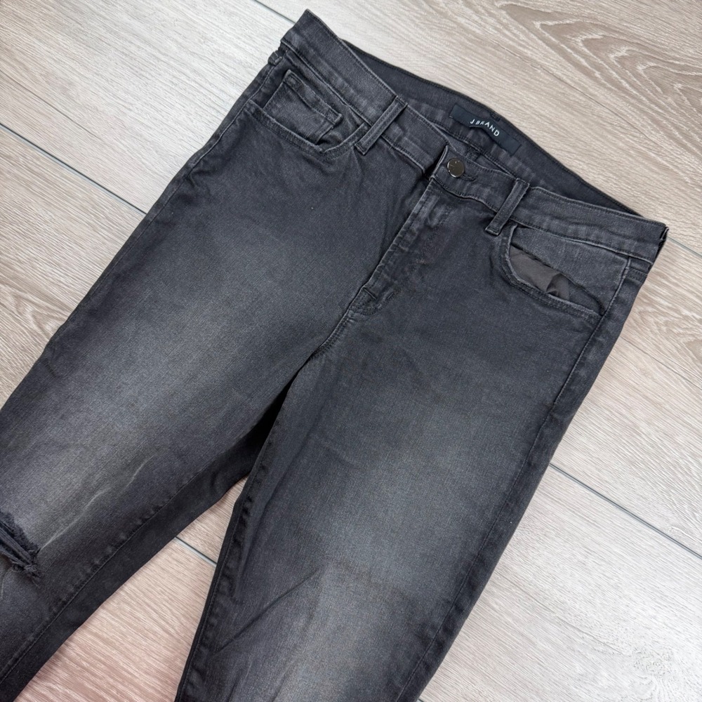 J Brand Mens Skinny Leg Distressed Vanta Black Jeans Size 32